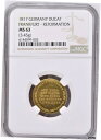 RAFFLER FRANKFURT CITY Ducat 300-Jahrfeier der Reformation 1817 ゴールド NGC MS 63RA...