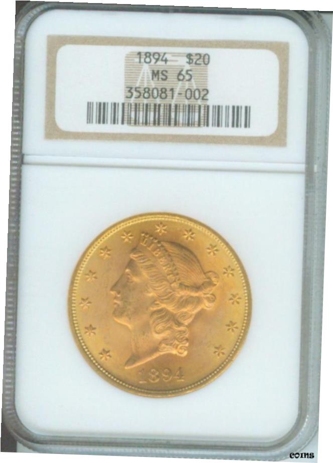 【極美品/品質保証書付】 1894年 $20 リバティ ダブルイーグル NGC MS65 MS-65 ほとんど見られません どこでもホルダー ホルダー ！- show original title