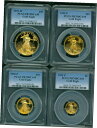 1992 4 コインセット W & P $50 $25 $10 $5 ゴールド イーグル PCGS PR70 プルーフ PF70 スケール1992 4 Coin...