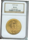 【極美品/品質保証書付】 1924年-S 20 ST. GAUDENS NGC MS64 SAINT MS-64 ほぼgem 非常に大きなスケールホルダー- show original title