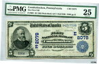 【極美品/品質保証書付】 アンティークコイン コイン 金貨 銀貨 [送料無料] 1902年 $5 コンショホッケン ペンシルバニア 5 ドル紙幣 PMG 25- show original title