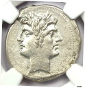 Roman Anonymous AR Quadrigatus Dioscuri Janiform コイン 225 BC-NGC Choice AURoman A...