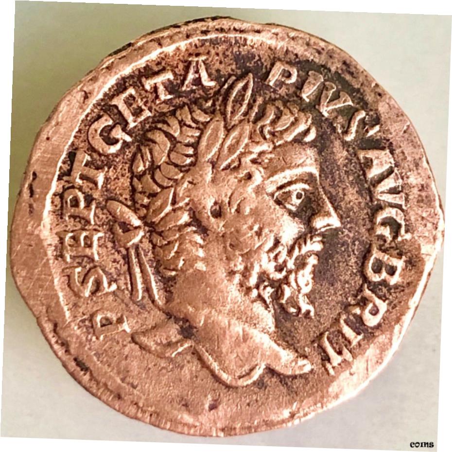 ローマコイン セプティマス ゲタ アウグステ 198-212AD ルシウス ピウス ローマ AE デナリウス EFRoman Coin Septimus GETA Auguste 198-212AD Lucius Pius Rome AE Denarius EF