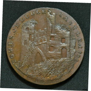 1797 ウスターシャー D&H 5 ダドリー、キャッスル、スキッドモアのペニー コンドル トークン、R=レア1797 Worcestershire D&H 5 Dudley, Castle, Skidmore's Penny Conder Token, R=Rare
