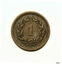 ブロンズ 1 ラッペン 1903 リース S. ベルンの紋章 スイス製 シン クロス レア デイトBronze 1 Rappen 1903 Wreath S. ...