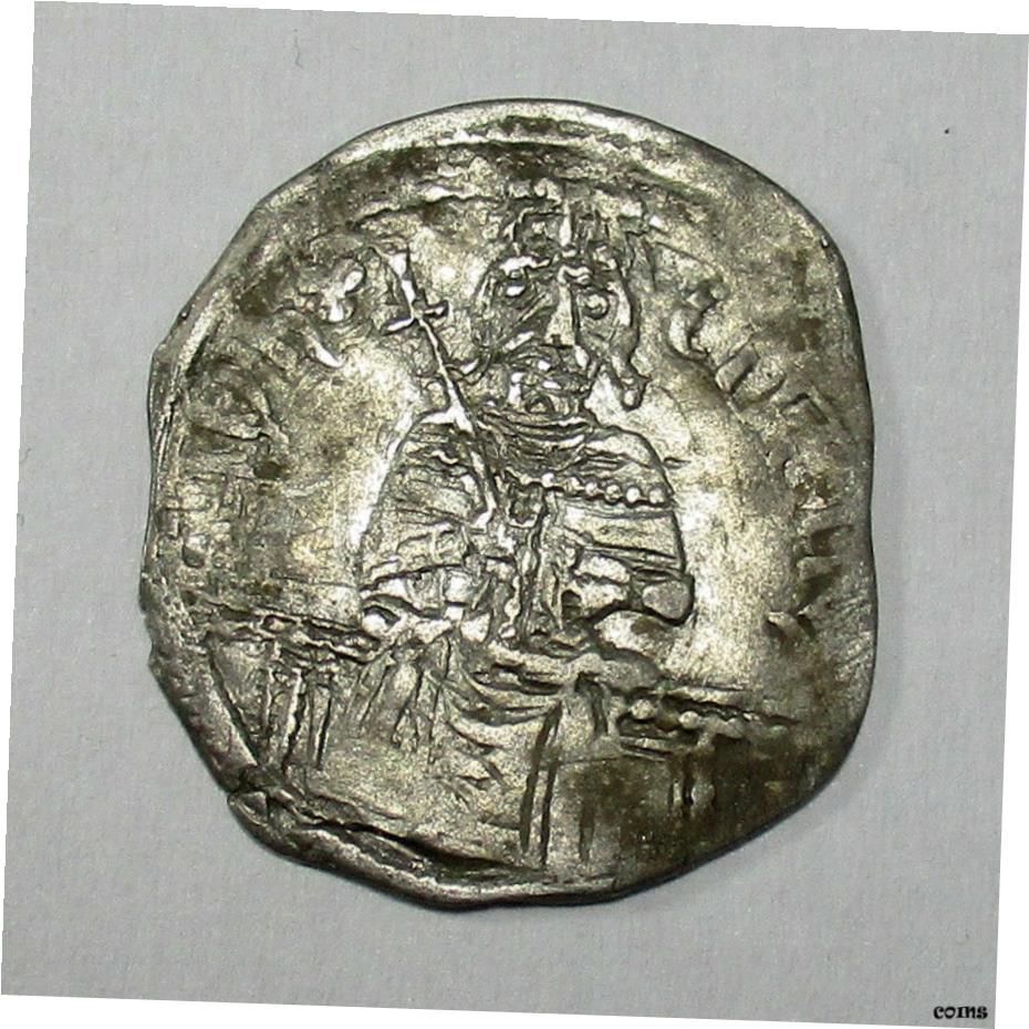  アンティークコイン コイン 金貨 銀貨  SERBIA UNDESCRIBED SILVER GROSSO- STEFAN UROS IV DUSAN as KING 1.15g/20mm RRRR