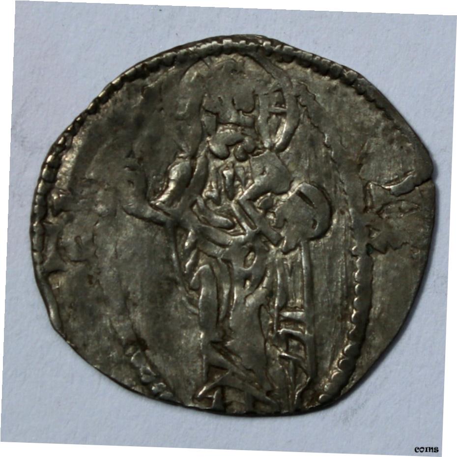  アンティークコイン コイン 金貨 銀貨  SERBIA UNDESCRIBED SILVER GROSSO- STEFAN UROS IV DUSAN as KING 1.16g/20mmRRR C58