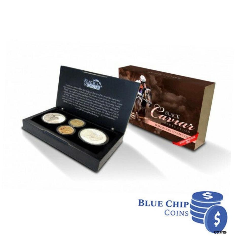 【極美品/品質保証書付】 アンティークコイン コイン 金貨 銀貨 [送料無料] 2012 2013 Black Caviar Perfection Boxed 4 Coin Fine Silver & UNC Set Collection
