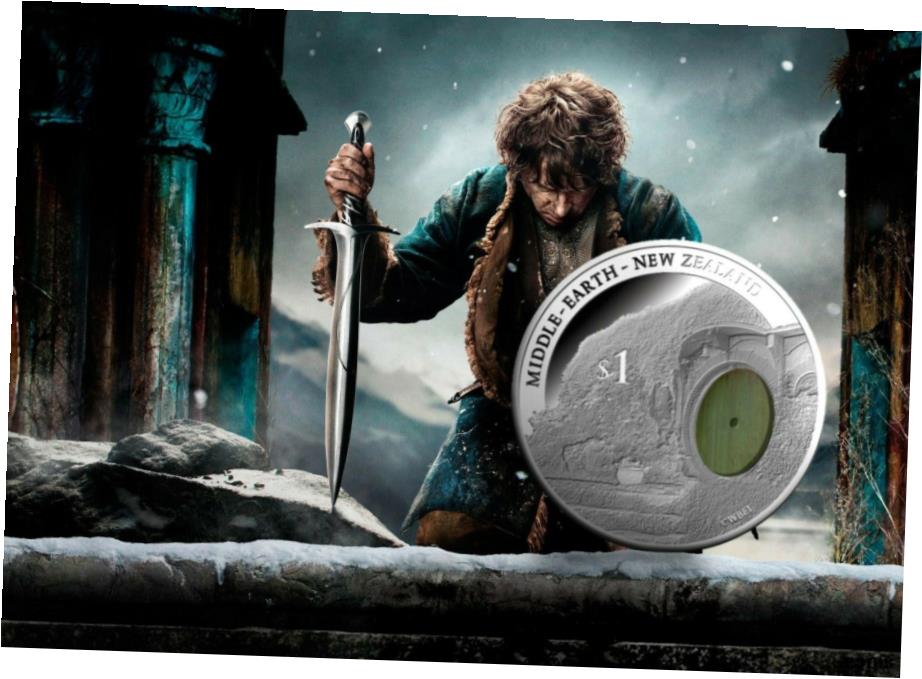  アンティークコイン コイン 金貨 銀貨  2014 The Hobbit: The Battle of the Five Armies Bag End 1 OZ Silver Coin NZ