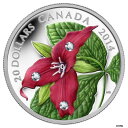 2014 RED TRILLIUM WITH SWAROVSKI CRYSTALS 1 OZ.SILVER COIN - ROYAL CANADIAN MINT2014 RED TRILLIUM WITH SWAROVSKI CRYSTALS 1 OZ.SILVER COIN - ROYAL CANADIAN MINT