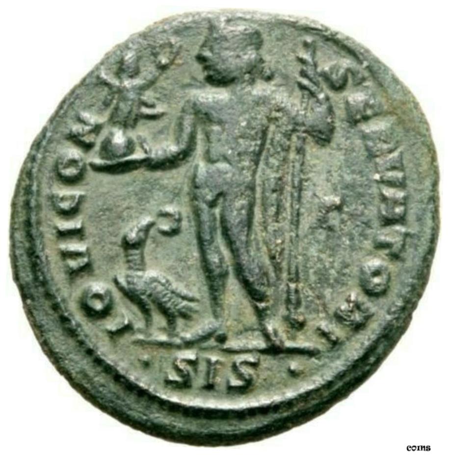  アンティークコイン コイン 金貨 銀貨  Roman Imperial Licinius I Follis Victory 木星皇帝 イーグル シーシア NICE コイン- show original title