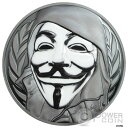 【極美品/品質保証書付】 アンティークコイン コイン 金貨 銀貨 送料無料 GUY FAWKES MASK Anonymous V ベンデッタ 1オンス シルバー コイン 5 クックアイランド 2016- show original title