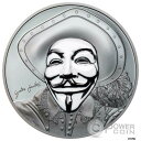 【極美品/品質保証書付】 アンティークコイン コイン 金貨 銀貨 送料無料 Historical GUY FAWKES MASK II アノニマス 1オンス シルバー コイン 5 クック アイランド 2017年- show original title