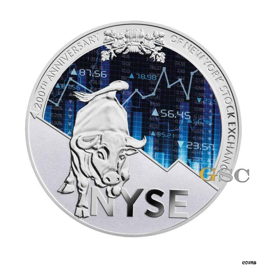 ڶ/ʼݾڽա ƥ    [̵] 200th Anniv. NYSE New York Stock Exchange 8oz. silver coin Cameroon 2017