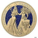 ゲルマニア 2019 10 マーク ブリタニア&ゲルマニア 金メッキ & ブルー ダイヤモンド 2 オンス シルバー コインGermania 2019 10 Mark Britannia&Germania Gilded & Blue Diamonds 2 Oz Silver Coin