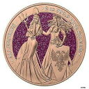 ゲルマニア 2019 10 マーク ブリタニア&ゲルマニア 金メッキ & ピンク ダイヤモンド 2 オンス シルバー コインGermania 2019 10 Mark Britannia&Germania Gilded & Pink Diamonds 2 Oz Silver Coin