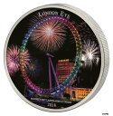 コートジボワール 2018 2000 フラン - 夜のランドマーク - ロンドン アイ銀貨Ivory Coast 2018 2000 Francs - Land...
