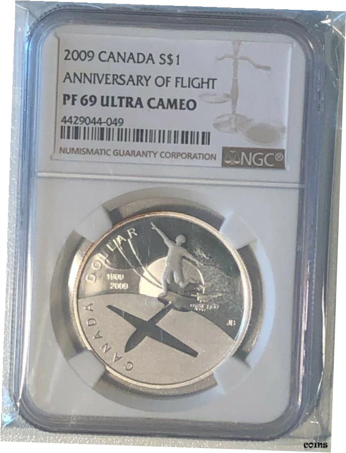 ڶ/ʼݾڽա ƥ    [̵] Canada, 2009, $1, PF69 Ultra Cameo Coin - ANNIVERSARY OF FLIGHT