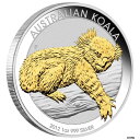 2012 オーストリア シルバー コアラ 1オンス 24 カラット ゴールド ゴールド メッキ コアラ 財布 ゴールド コアラ2012 Austria Silv...