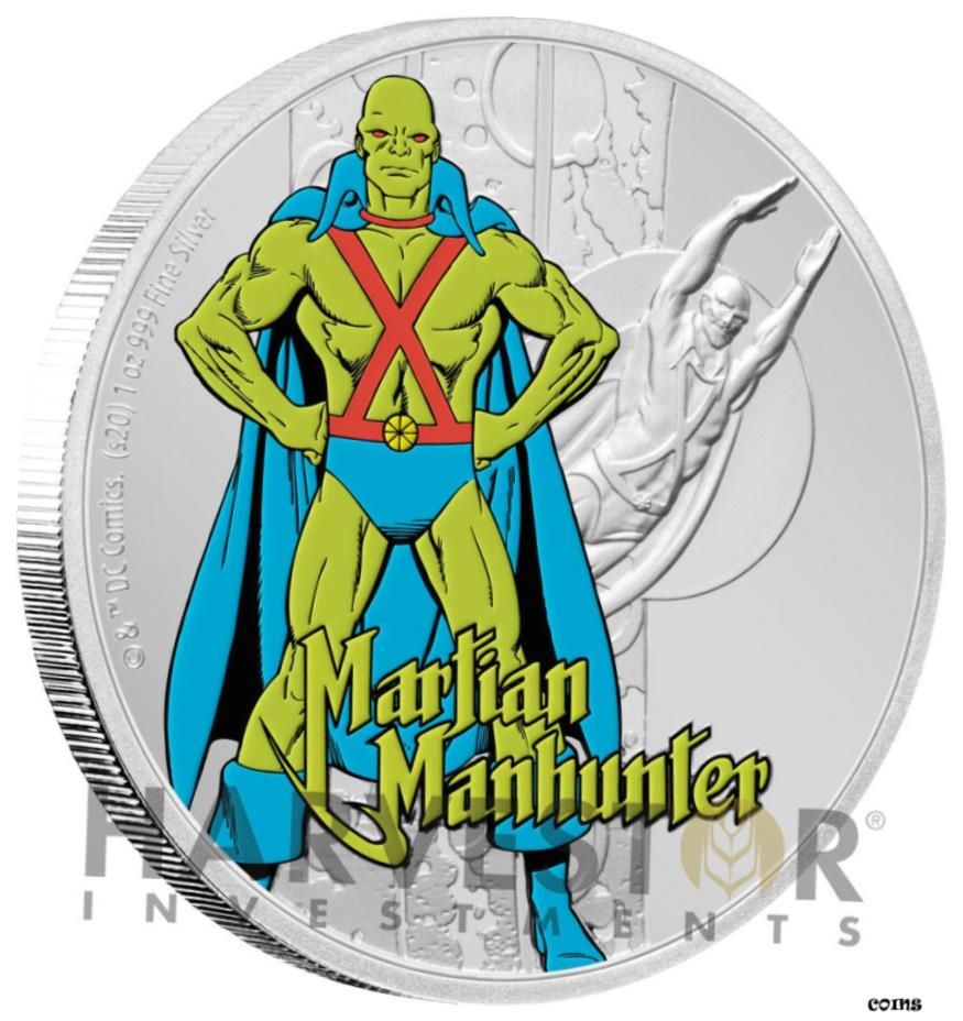 2020 ジャスティス リーグ 60 周年記念 - マーシャン マンハンター - 1オンス シルバー コイン2020 JUSTICE LEAGUE 60th ANNIVERSARY-Martian Manhunter - 1oz Silver Coin