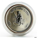 オーストラリア 50 セント ルナー カレンダー シリーズ イヤー オブ モンキー シルバー コイン 2004Australia 50 Cent Lunar Calendar Series Year of Monkey Silver Coin 2004