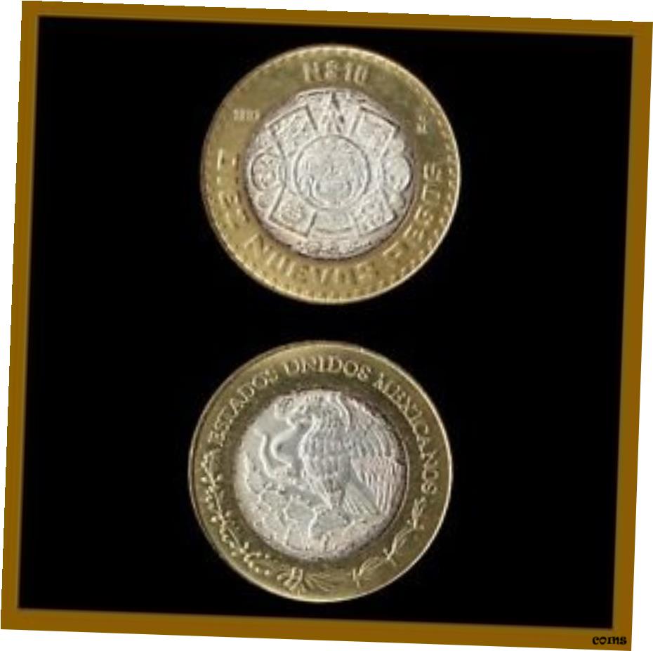  アンティークコイン コイン 金貨 銀貨  メキシコ 10 Nuevos Pesos コイン 、 1993 年記念ビメタリックシルバー- show original title