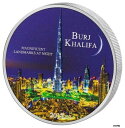 コートジボワール - 2017 - ブルジュ・ハリファ - 夜に光る銀貨Ivory Coast - 2017-Burj Khalifa-Silver coin ...