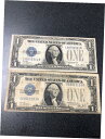 シリーズ 1928年 A & B $1 ドルシルバー認定紙幣 ( 2 メモ ) 面白い背もたれ 。Series 1928 A & B $1 Dollar Silver Certified Banknotes (2 Notes) Interesting Backrest.