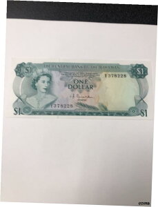 1974 バハマ中央銀行 $1 紙幣 、 シーガーデン1974 Central Bank of the Bahamas $1 Banknote, Sea Garden