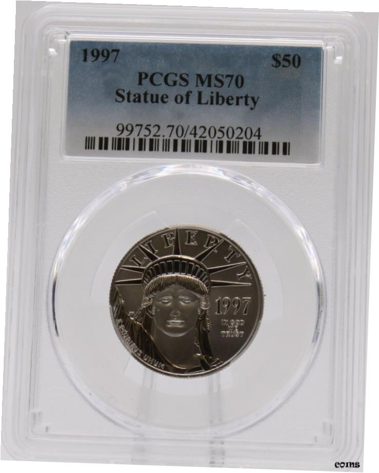 【極美品/品質保証書付】 アンティークコイン 硬貨 1997 PCGS MS70 $50 プラチナイーグルキー日付 ！ 低ポップ ！- show original title [送料無料] #oot-wr-6886-12