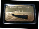 【極美品/品質保証書付】 アンティークコイン コイン 金貨 銀貨 送料無料 Gift Idea Titanic Gold Layered Bar In Case In Memory of Titanic Victims