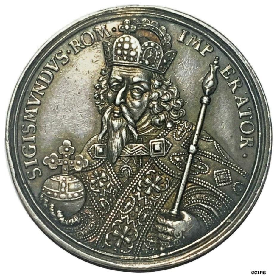  アンティークコイン コイン 金貨 銀貨  1724 Bohemia Silver Medal, Emperor Sigismund, Unique example