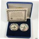 1998 チャイニーズ カラー パンダ 1 オンス 1/2 オンス シルバー コイン セット ケース付き1998 Chinese Colored Panda 1oz 1/2oz Silver Coin Set with Case