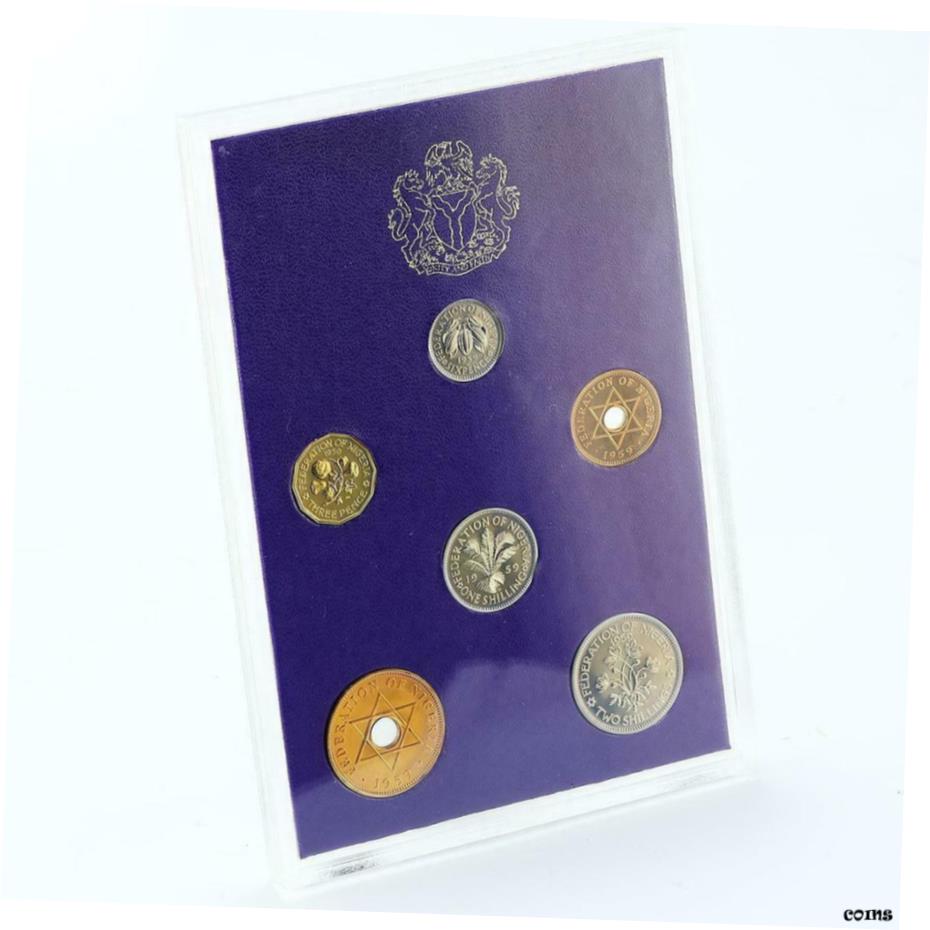 楽天金銀プラチナ　ワールドリソース【極美品/品質保証書付】 アンティークコイン コイン 金貨 銀貨 [送料無料] Nigeria set of 5 coins Various Nigerian Shilling proof nickel bronze coin 1973