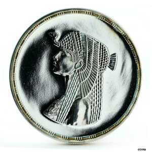 エジプト 5 オンザ 古代エジプトの歴史シリーズ クレオパトラ プルーフ 銀メダル 1987Egypt 5 onza History of Ancient Egypt series Cleopathra proof silver medal 1987