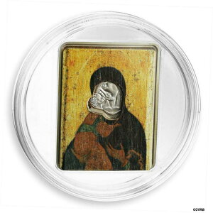 クック諸島 5 ドル A. ルブレフ ウラジーミル色の木の生神女 2008Cook Islands 5 dollars A. Rublev Theotokos of Vladimir Colored Wood 2008