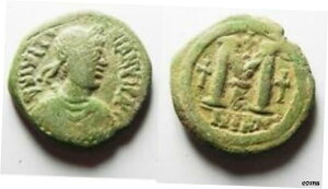 ZURQIEH-as8236-ビザンツ帝国 ユスティニアヌス1世 ブロンズ・フォリスZURQIEH-as8236-Byzantine Empire JUSTINIAN I BRONZE Follis