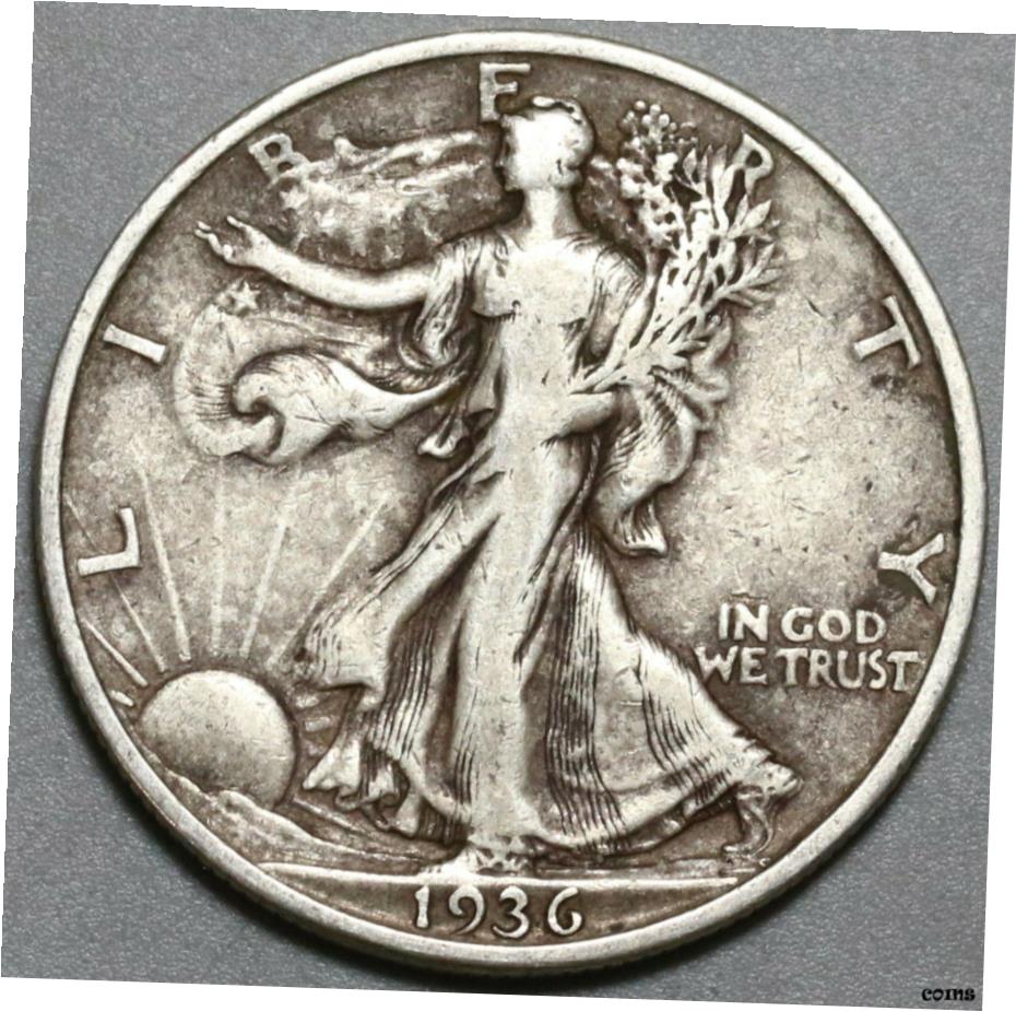 楽天金銀プラチナ　ワールドリソース【極美品/品質保証書付】 アンティークコイン コイン 金貨 銀貨 [送料無料] 1936-S Walking Liberty Half Dollar 50 Cent 90％ Silver USA Coin （20090604R）