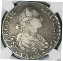 1805-M NGC VF 25 スペイン 8 レアル カール 3 世 マドリッド銀貨 (21063003C)1805-M NGC VF 25 Spain 8 ...
