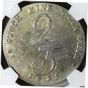  アンティークコイン コイン 金貨 銀貨  1825 NGC VF メクレンブルク シュヴェリン 2/3 Thaler German State Slver Coin (18092202C)- show original title