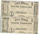 ペア 1862 $1 ノースカロライナ Cr 88 A シリアル #791 & 792 レア度 7 プリンター名なしPair 1862 $1 North Carolina Cr 88 A Serial #791 & 792 Rarity 7 No Printer Name(3)