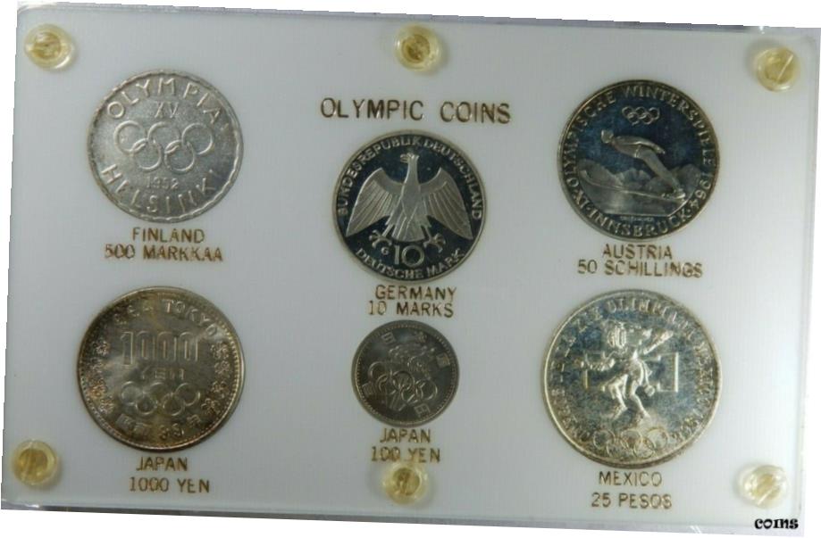 楽天金銀プラチナ　ワールドリソース【極美品/品質保証書付】 アンティークコイン コイン 金貨 銀貨 [送料無料] World Olympic Coins in Capital Style Holder Finland, Japan, Austria, Mexico