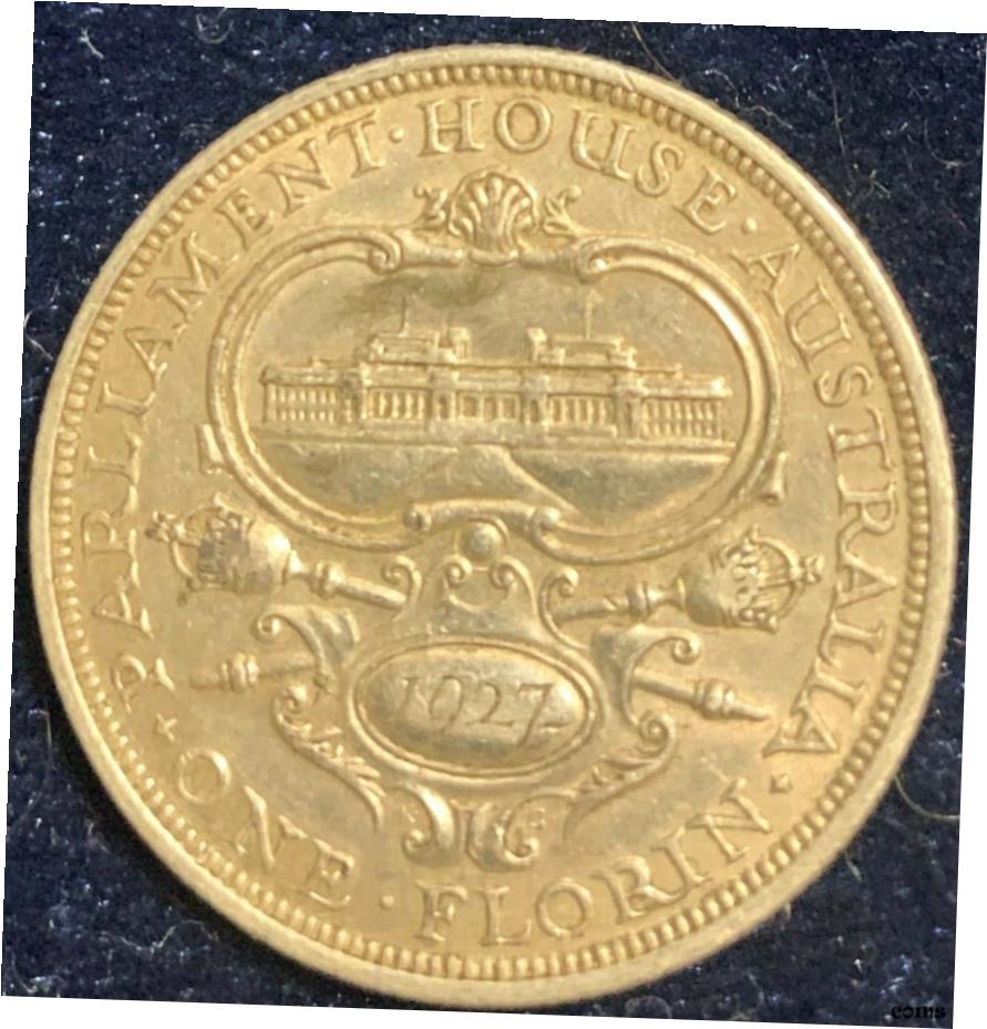 【極美品/品質保証書付】 アンティークコイン コイン 金貨 銀貨 [送料無料] Australia 1927 Florin George V Opening of Old Parliament House VF+