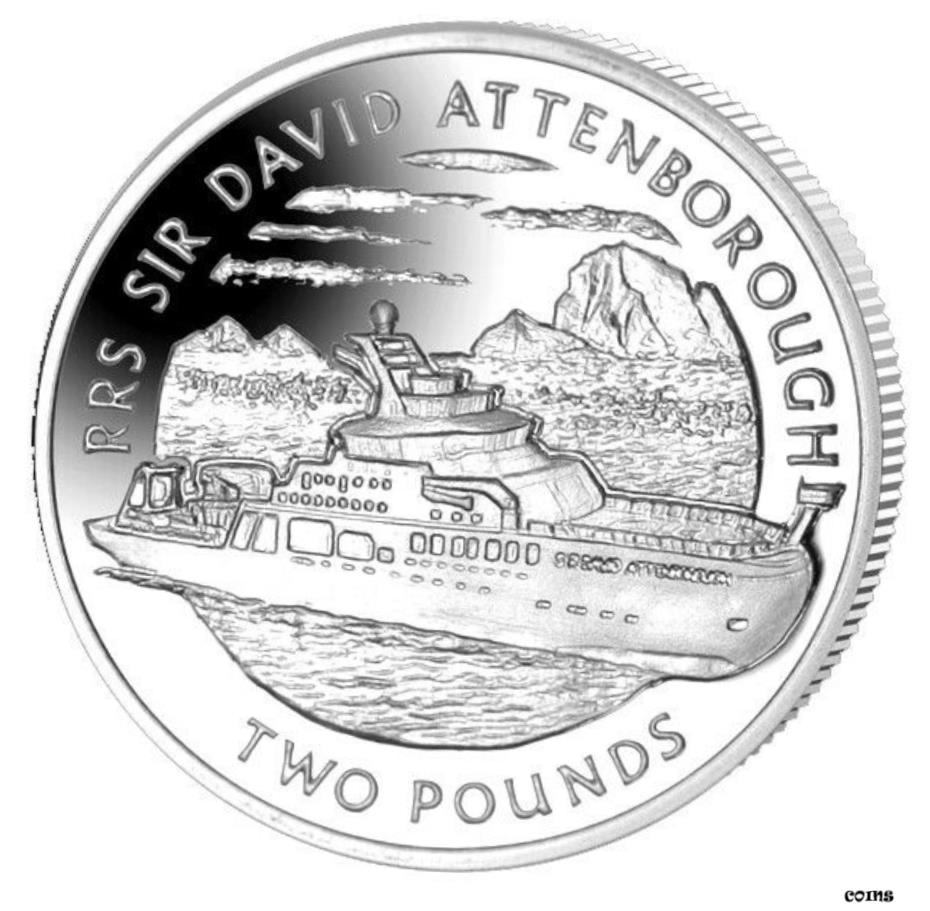  アンティークコイン コイン 金貨 銀貨  BRITISH ANTARCTIC TERRITORY ?2 2019 Silver Proof 'Ship Sir David Attenborough'