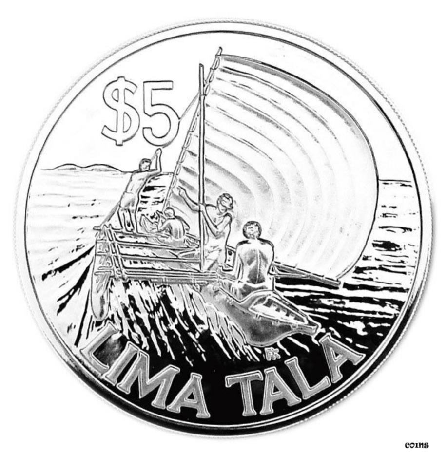  アンティークコイン コイン 金貨 銀貨  TOKELAU 5 TALA 1984 Silver Proof 'Fishermen & Sailboat' w/Box & CoA Mtg.500!!!