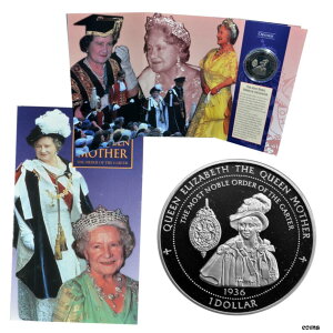 ピトケアン諸島 $1 1997 プルーフ「クイーン マザー - ガーター勲章」ミント パックPitcairn Islands $1 1997 Proof 'The Queen Mother-Order of the Garter' Mint Pack