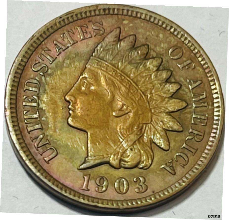  アンティークコイン コイン 金貨 銀貨  米国-インディアンヘッドセント - 1903-UNC-Funky Toned Beauty-Below Wholesale ！- show original title