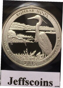 2015 S ボンベイ フック国立野生動物保護区 デラウェア州 90% シルバー プルーフ クォーター2015 S Bombay Hook National Wildlife Refuge 90% Silver Proof Quarter Delaware