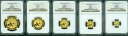 1988 5 コイン ゴールド パンダ セット 100Y 50Y 25Y 10Y 5Y NGC MS69 中古ホルダー1988 5 Coin Gold Pand...