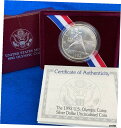 1992 D オリンピック野球投手シルバー BU ドルコイン COA ?新品同様1992 D Olympic Baseball Pitcher Silver BU Dollar Coin COA ? Like New